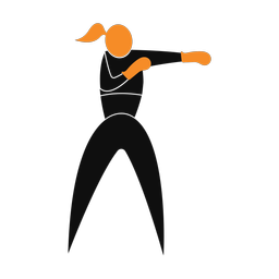 Boxing 2 colored clipart, Motion style