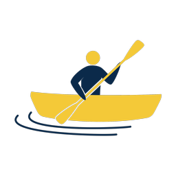 Kayaking 2 colored clipart, Strike style