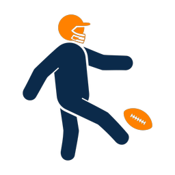 Football punter 2 colored clipart, Round style