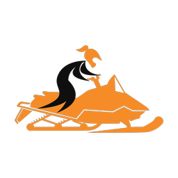 Snowmobile racing 2 colored clipart, Motion style