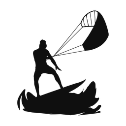 Kitesurfing silhouette, Classic style