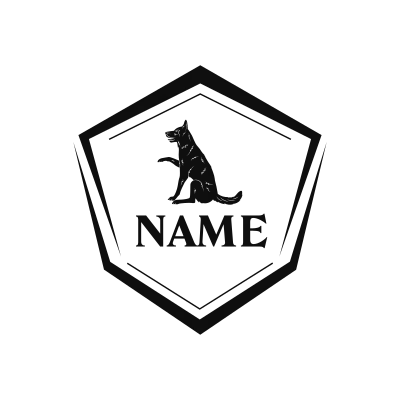 German Shepherd Classic Name Logo – Design 11