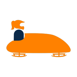 Bobsled 2 colored clipart, Round style