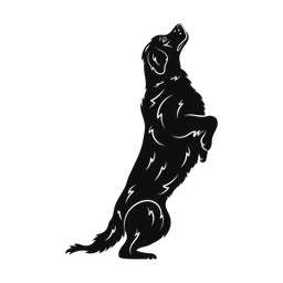 Golden retriever silhouette, Promax style