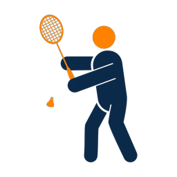 Badminton 2 colored clipart, Round style