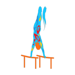 Parallel bars colorful clipart, Splash style