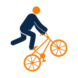 Bmx 2 colored clipart, Round style