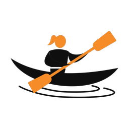 Kayaking 2 colored clipart, Motion style