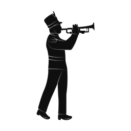 Trumpet silhouette, Promax style