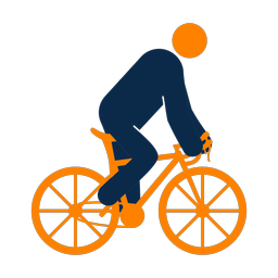 Cycling 2 colored clipart, Round style