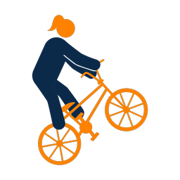 Bmx 2 colored clipart, Round style