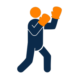Boxing 2 colored clipart, Round style