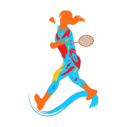 Badminton colorful clipart, Splash style