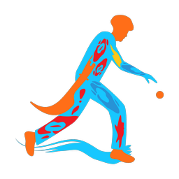 Jai alai colorful clipart, Splash style