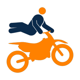 Motocross 2 colored clipart, Round style