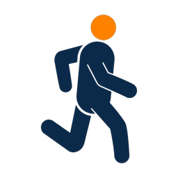Running 2 colored clipart, Round style