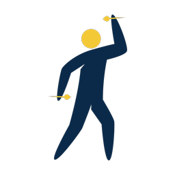 Darts 2 colored clipart, Strike style
