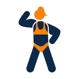 Bodybuilding 2 colored clipart, Round style