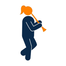 Clarinet 2 colored clipart, Round style