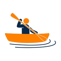 Kayaking 2 colored clipart, Round style