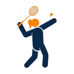 Badminton 2 colored clipart, Round style