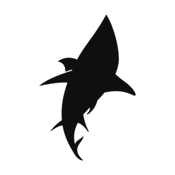 Mako shark silhouette, Classic style