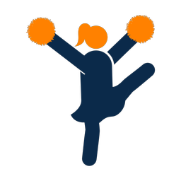 Cheerleading 2 colored clipart, Round style