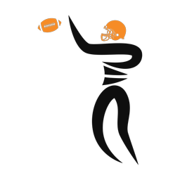 Football quarterback 2 colored clipart, Motion style