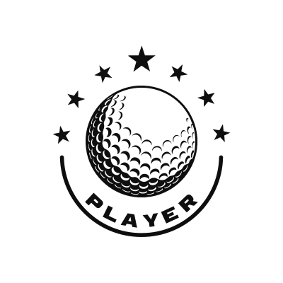 Golf Rounded Star Ball Logo