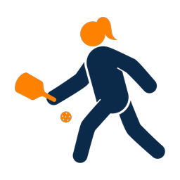 Pickleball 2 colored clipart, Round style