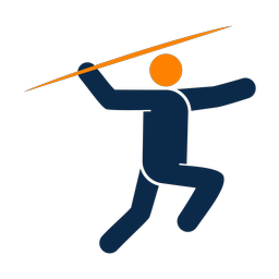 Javelin throw 2 colored clipart, Round style