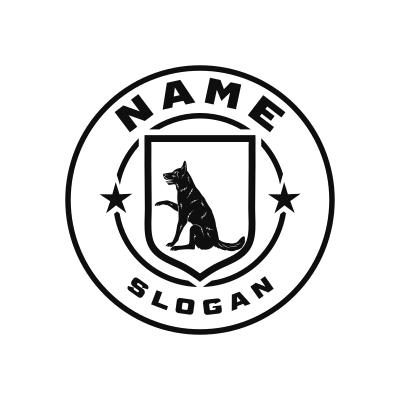German Shepherd Classic Name Logo – Design 14