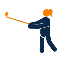 Golf 2 colored clipart, Round style
