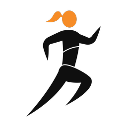 Running 2 colored clipart, Motion style
