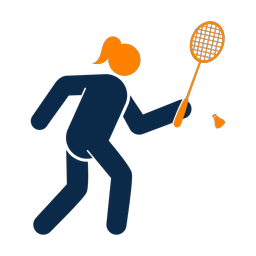 Badminton 2 colored clipart, Round style