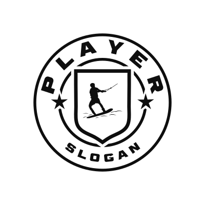 Water Skiing Classic Name Logo – Design 7