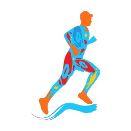 Running colorful clipart, Splash style