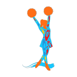 Cheerleading colorful clipart, Splash style