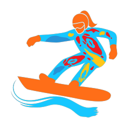 Snowboarding colorful clipart, Splash style