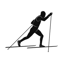 Cross country skiing silhouette, Promax style