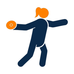 Discus throw 2 colored clipart, Round style