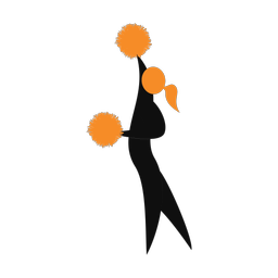 Cheerleading 2 colored clipart, Motion style