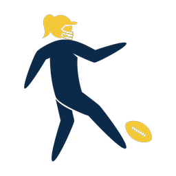 Football punter 2 colored clipart, Strike style