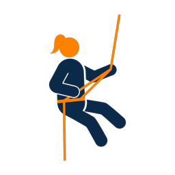 Mountain climbing 2 colored clipart, Round style