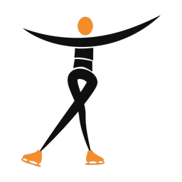 Figure skating 2 colored clipart, Motion style