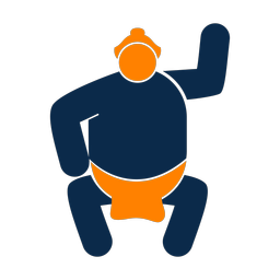 Sumo wrestling 2 colored clipart, Round style