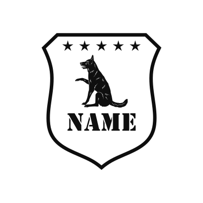 German Shepherd Classic Name Logo – Design 13