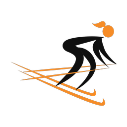 Downhill skiing 2 colored clipart, Motion style