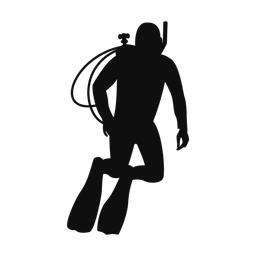 Scuba diving silhouette, Classic style