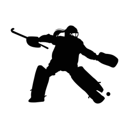 Field hockey goalie silhouette, Classic style